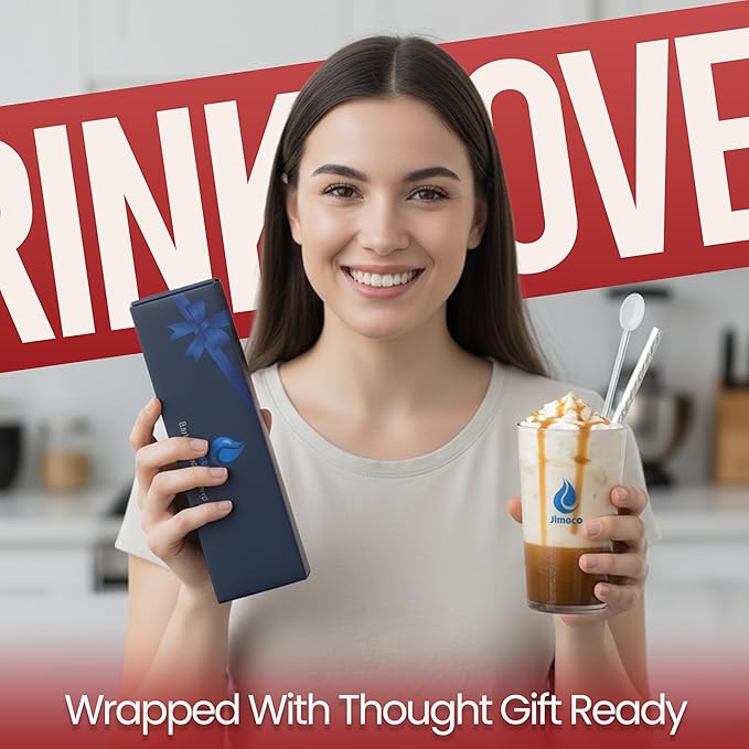 Jimoco Barista Set – Torani Caramel Classic & French Vanilla Syrups (25.4 oz Each) with 2 Jimoco Syrup Pumps, Reusable Cups, Straws & Stirrers – Coffee, Italian Soda & Cocktail Flavoring Kit
