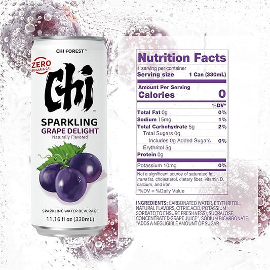 CHI FOREST Grape Delight sparkling water, 0 Sugar 0 Carolies, 11.16 fl oz* 24