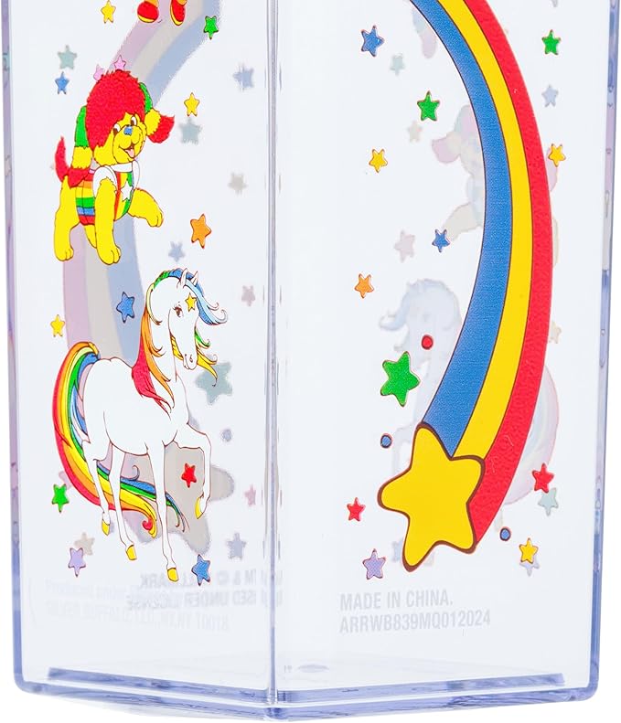 Silver Buffalo Rainbow Brite Plastic Milk Carton Bottle Featuring Rainbow Brite, Twink, Puppy Brite, and Starlite, 16.2 Ounces