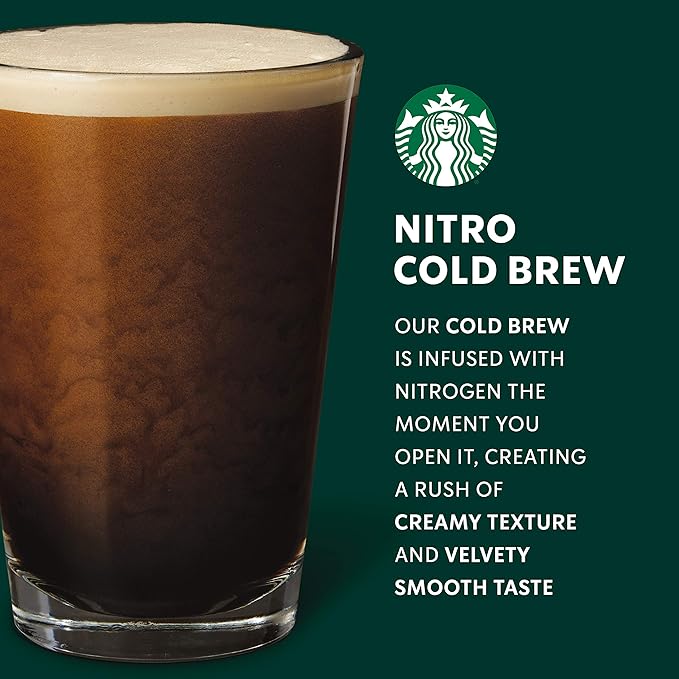 Starbucks Nitro Cold Brew,Vanilla Sweet Cream 9.6 fl oz Can,(Pack of 16)