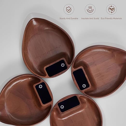 Premium Walnut Wood Coffee Scale – 0.1g Precision, USB-C Rechargeable Espresso & Kitchen Scale | Perfect Holiday Gift for Coffee Lovers, Baking & Tea (Walnut Wood)