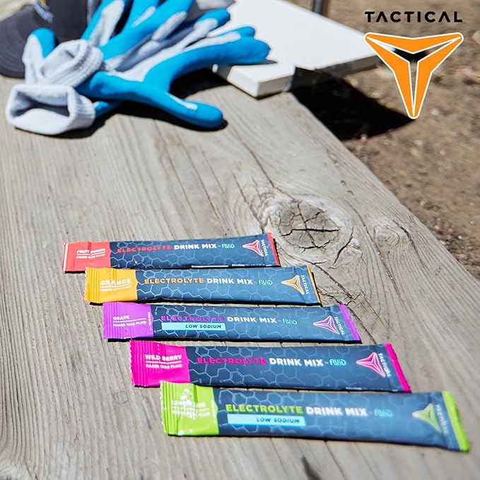 Fluid Tactical - 25 Count Electrolyte Powder | Fruit Punch | Travel Ready Drink Mix | Extreme Re-Hydration