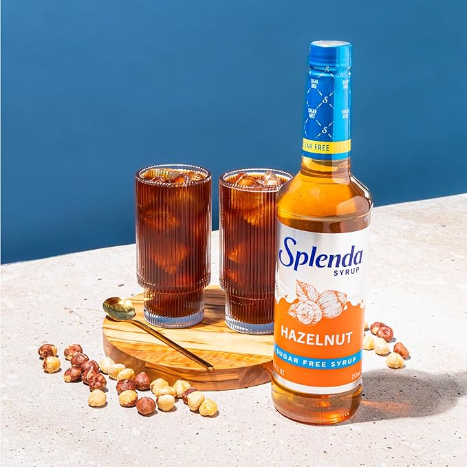 Splenda Coffee Syrup, Hazelnut, Sugar Free, Flavored Liquid Syrups for Drinks, 750 ml Bottle