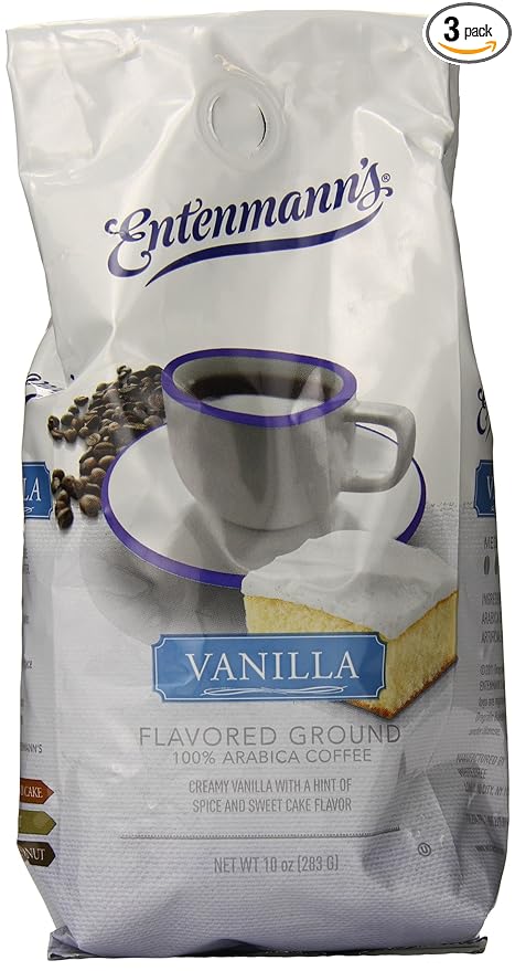 Entenmann's Ground Coffee, Vanilla Flavor, 10-Ounce (Pack of 3)