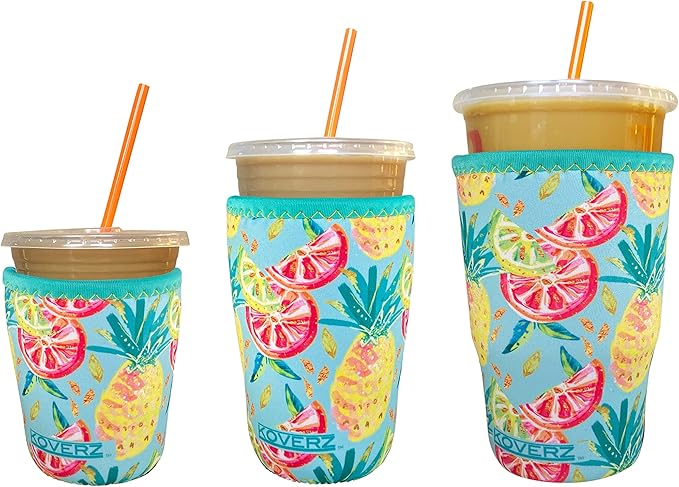 Koverz 3-Pack Iced Coffee Sleeve SET OF 3 - Pineapples