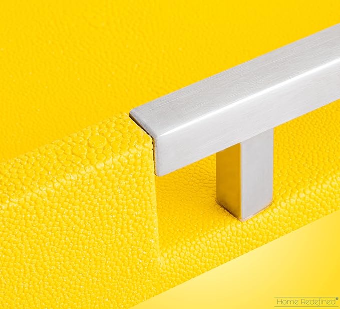 Modern Elegant 17.5"x12" Rectangle Yellow Shagreen Faux Leather Decorative Tray Ottoman Coffee Table Perfume Dresser Kitchen Serving Tray with Silver Metal Handles by Home Redefined for All Occasion's