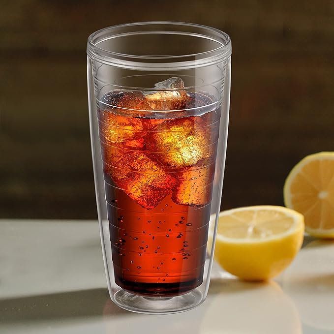 Amazing Abby - Alaska - 24-Ounce Insulated Plastic Tumblers (Set of 4), Double-Wall Plastic Drinking Glasses, All-Clear Reusable Cups, BPA-Free, Shatter-Proof, Dishwasher-Safe