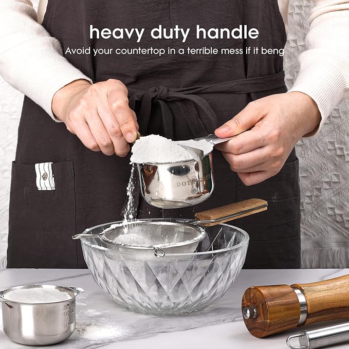 17 Piece Stainless Steel Measuring Cups and Spoons Set, with 1/16 Cup,1/3 Spoon and 1 Leveler