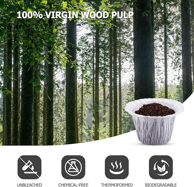 Pro Mael Disposable K Cup Coffee Filters Paper for Keurig Brewers Single Serve 1.0 and 2.0, Use with Reusable K Cup Pods, White (360 Count, Pack of 2)