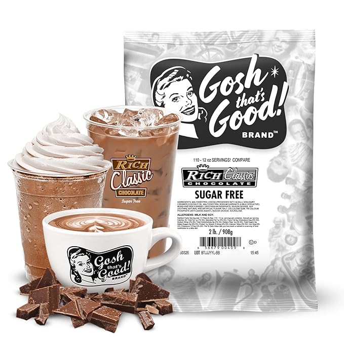 Gosh That’s Good! Sugar-Free Rich Classic Chocolate Flavor – 2 lb – Low-Calorie, Lactose-Free