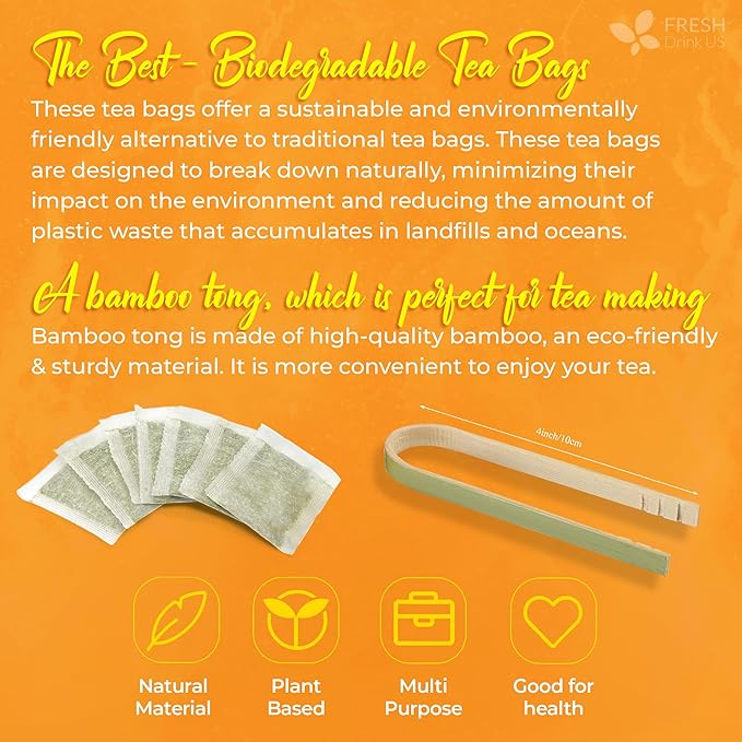 FreshDrinkUS, Premium Harmony Herbal Tea | 60 Tea bags | 100% Natural Turmeric, Hibiscus, Ashwagandha, Goji Berry, Reishi, Cinnamon & Orange Peel – Naturally Aromatic Caffeine-Free Tea