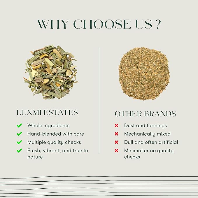 Luxmi Estates Organic Lemon Ginger Tea (50 Tea Bags), Lemon Peel, Ginger, Lemongrass and Licorice for sore throat, aids digestion, help with Nausea, and Uplifts Your Mood
