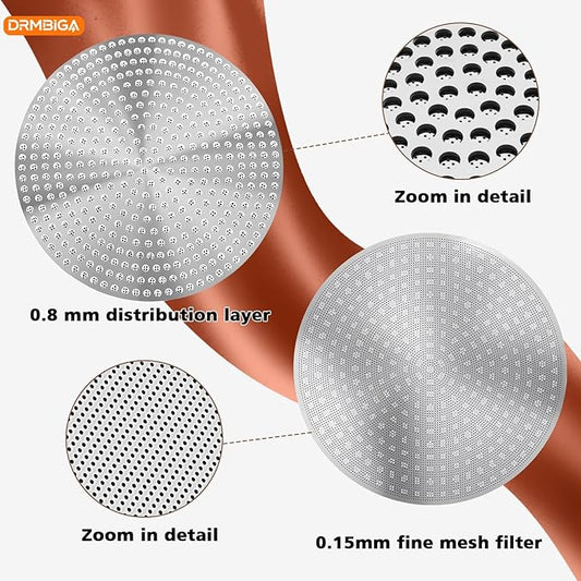 DRMBIGA Professional Espresso Puck Screen 58.3mm 2 Pack - Premium 3rd Gen Dual-Layer Flow Control Coffee Filter, Precision-Engineered Stainless Steel Portafilter Screen for Perfect 58mm Basket Fit