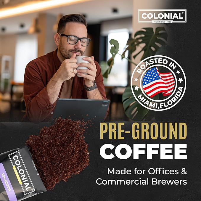 Colonial Coffee 100 Count Single Pot Coffee Packets – 100% Arabica Vanilla Flavored Medium Roast | Pre-Measured Frac Packs for 12 Cup Maker | Bulk Ground Gourmet Coffee for Home & Office