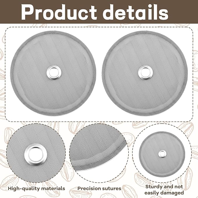 10-Pack Durable Mesh Filters for French Press Coffee Makers,French Press Filter, French Press Screen Replacement, Easy to Clean and Reusable