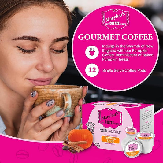 Marylou's Marylou’s Coffee – Pumpkin Spice Flavored Gourmet Coffee – Single Serve Coffee Pods, Compatible with Keurig Brewers – 12 Pods