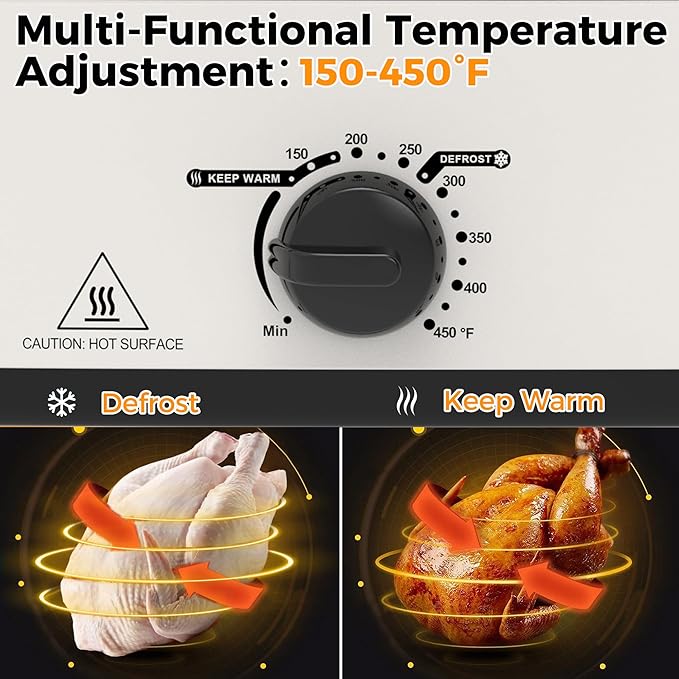 14 Quart Electric Roaster Oven, Turkey Roaster Oven with Self-Basting Lid, Stainless Steel Roaster Pan, White