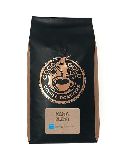 Kona Blend Coffee - Good As Gold Coffee Roasters - Whole Bean (5lb)