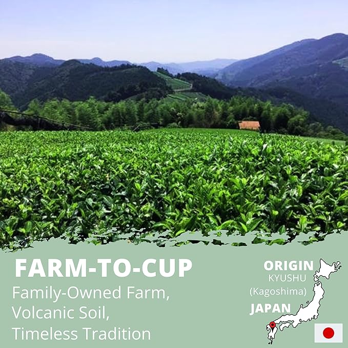 "Matcha Tea Powder, Authentic Japanese Unsweetened Pure Matcha, Premium Grade from Kagoshima Volcanic Soil, Green Tea Powder 1.06oz (30g)"