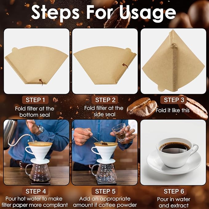 600 Count Coffee Filters #4, Cone Paper Coffee Filters 8-12 Cup, Unbleached Disposable No 4 Coffee Filter Compatible with Ninja Coffee Maker, Pour Over and Drip Coffee Maker