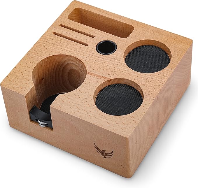 Tamping Station 54mm for Breville Espresso Machine Accessories – Portafilter Holder with Tamper, Distributor, Dosing Funnel, WDT Tool & Puck Screen Slots