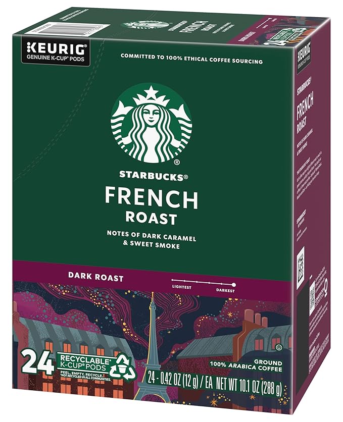Starbucks French Roast Dark Coffee, 72 K-Cups, (3 Pack of 24 k-cups)