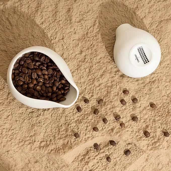 Loveramics 2-Pack Coffee Bean Dosing Cups by James Hoffmann, 30g-60g Capacity (White)