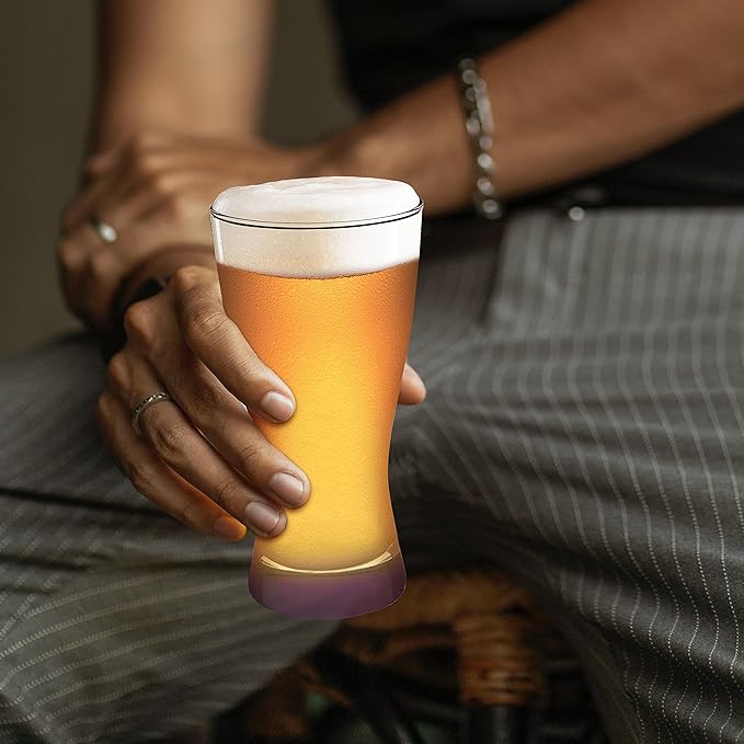 DISCOUNT PROMOS Pilsner Glasses 13.25 oz. Set of 12, Bulk Pack - Made in the USA, Perfect for Hotels, Restaurants, Bars and Even Party Favors - Purple