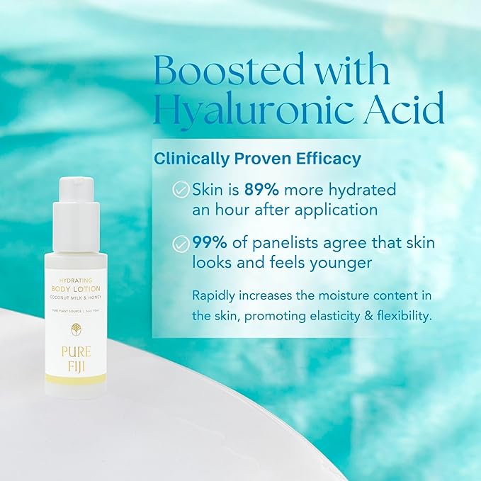 PURE FIJI Hydrating Body Lotion Travel Size, Coconut Milk & Honey (3oz/90ml)
