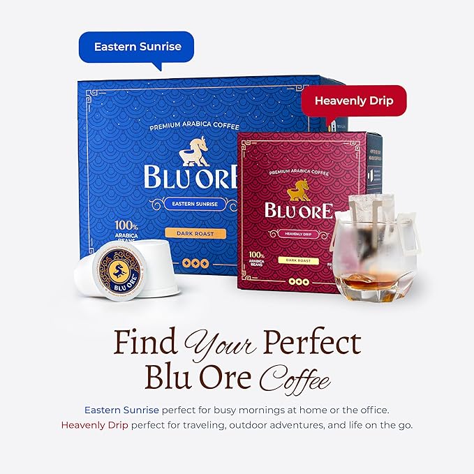 Blu Ore Premium Vietnamese Coffee - Medium Roast - Single Serve Pour Over (16 Pack) - 100% Arabica Drip Bag Coffee, Eco-Friendly Filter, Travel Friendly, No Preservatives