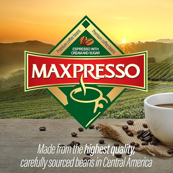 Maxpresso 3 in 1 Korean Instant Coffee Mix - Single Serve Sticks 40 Packets with Creamer and Sugar Premium Hot or Iced Coffee Blend Rich Flavor