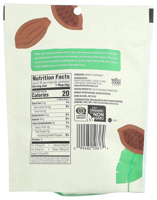 365 by Whole Foods Market, Cacao Powder Organic, 8 Ounce