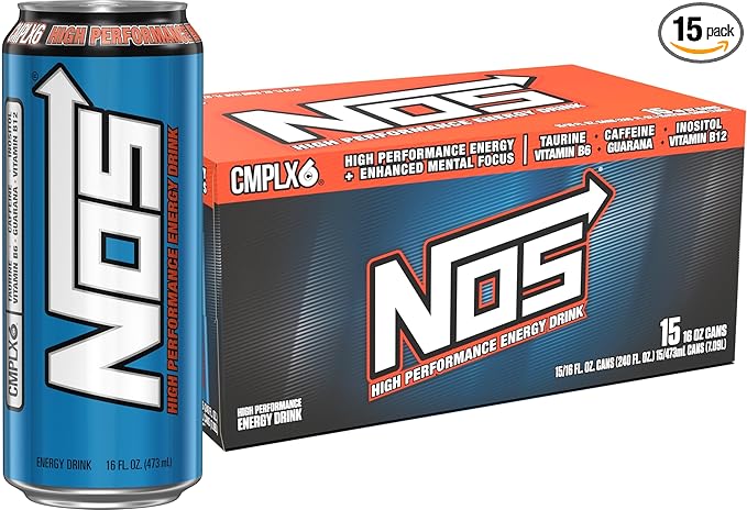 NOS Original: High Performance Energy Drink. 16 Fl oz | Pack of 15