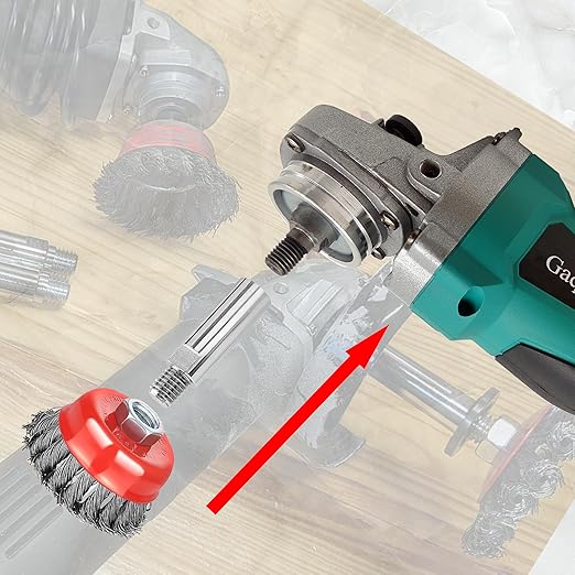 Gaquolam 7 Pack Wire Wheel Cup Brush for 4 1/2 Angle Grinder with 5/8"-11 Thread Extension Rod,4 & 3 Inch Twist Knotted Coarse Crimped Wire Brushes (Wire Wheel Set & Grinder Extension Rod)