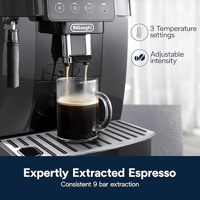 De'Longhi Magnifica Start Automatic Espresso Machine with Manual Milk Frother & Built in Grinder - 3 One-Touch Recipes, Easy-to-Clean, Home Barista Coffee Maker for Lattes, Cappuccino, Iced Coffee