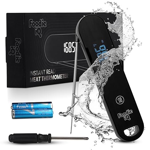 Professional Digital Food Thermometer, <1 Second Response time, ±0.5°F Accuracy, IP67 Waterproof, Magnetic, Auto-Rotate Thermometer for Cooking, Oven, Grill, BBQ, Liquid, Brewing, Tea, Candy