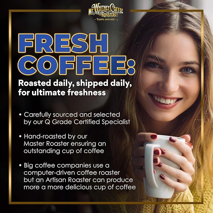 Mt. Whitney Colombia Monte Sierra Organic, Single Origin, Medium Dark Roast, Smooth Full Flavored, Low Acid Coffee (Ground, 2 Lb)