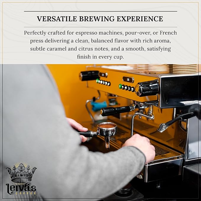 Leiva’s Ground Blonde Espresso (8oz), Roasted to Order, Micro-Lot Guatemalan Beans – El Capitan Elijah Espresso Coffee Ground w/Floral, Citrus & Caramel Notes - Low Acidity Blonde Roast