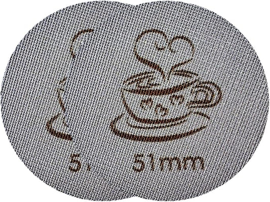 Espresso Puck Screen for 51mm Portafilter Basket, 1.7mm Thickness Made with 316 Stainless Steel, Coffee Machine Reusable Filter for Barista Accessories (51mm *2）