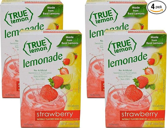 True Lemon Strawberry Lemonade, 10 count - 4 pack