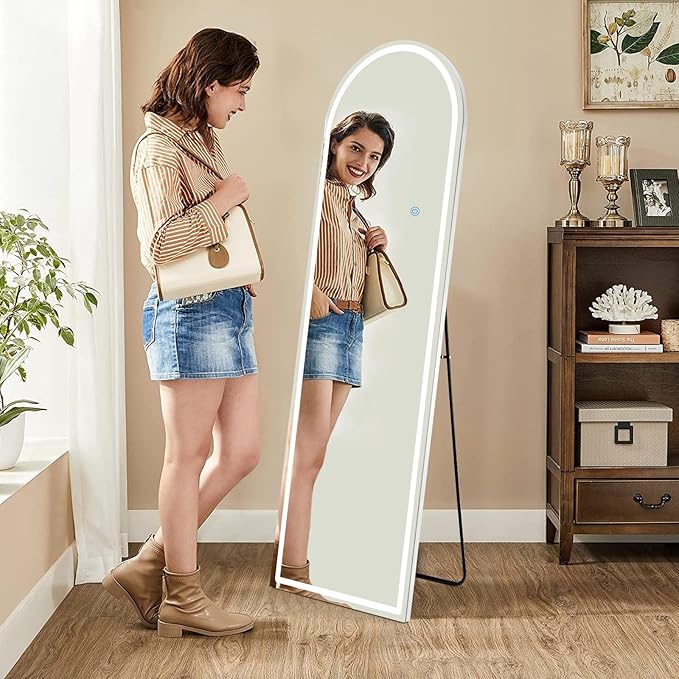 NEWBULIG Full Length Mirror, Upgraded Body Wall Mirrors with Shatter-Proof Glass, Floor Standing Mirror, Home Wall Decor