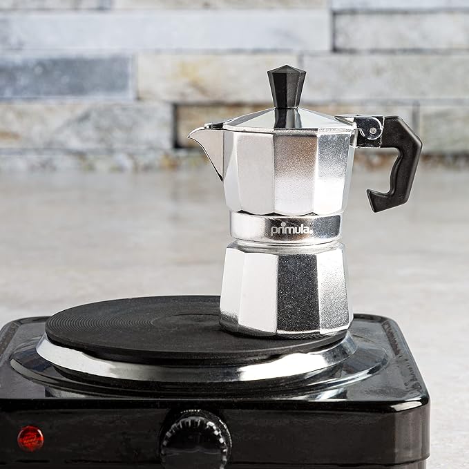 Primula Classic Moka Pot | 1-Cup Stovetop Espresso Maker | Italian & Cuban Café Style | Silver