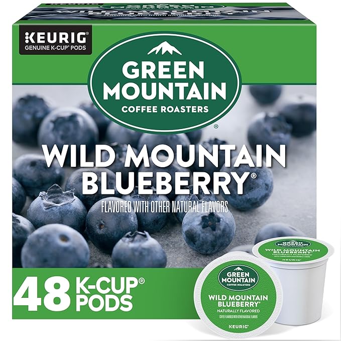 Green Mountain Coffee, Wild Mountain Blueberry, Single-Serve Keurig K-Cup Pods, Light Roast, 48 Ct (2 Boxes of 24 Pods)