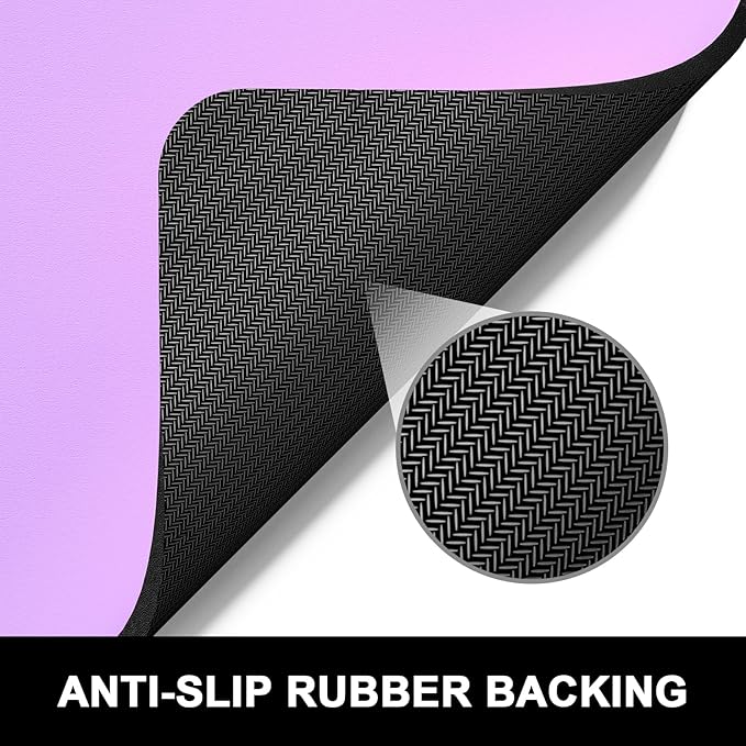 Rnivvi Dish Drying Mat for Kitchen Counter, 16 x 18" Cute Absorbent Heat Resistant Drying Pad with Non-slip Rubber, Coffee Bar Mats for Coffee Machine Dish Rack Kitchen Decor Accessories, Purple