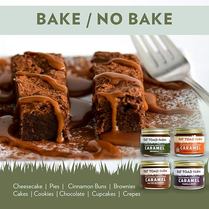 Fat Toad Farm Petit Quartet, 2oz, Traditional Goat’s Milk Caramel Sauce, Original, Salted Bourbon, Vanilla Bean, Vermont Maple, Cajeta, Gluten Free