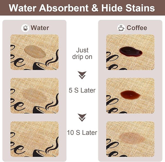 Absorbent Coffee Mat, Fashion Dish Drying Mat for Kitchen Counter Coffee Bar Accessories Espresso Machine Dish Rack 16" x 24" Beige