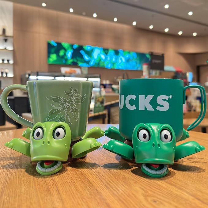JOD® Turtle Coaster, 3D Printed Funny Tea Coasters with Interactive Expression, 2PC Turtle Cup Holder,Liftable Limbs & Expressive Face Turtles,Tortoise Lover Gag Gifts(2pc-Light Green Green)