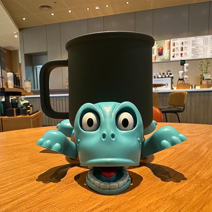 JOD®Turtle Cup Holder,Turtle Coaster with Funny Expression, Cup Holder with Liftable Limbs & Expressive Face for Turtles,Tortoise Lover Gag Gifts Home Decor(Blue)