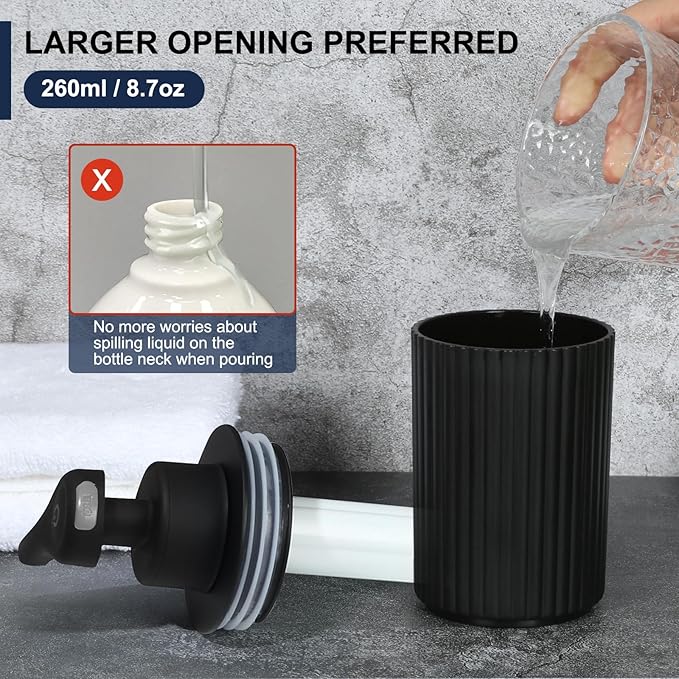 Automatic Soap Dispenser Liquid Touchless: 9oz Black Plastic - Rechargeable Electric Smart 3 Level Adjustable Auto Hand Soap Dispenser - Dish Bathroom Kitchen