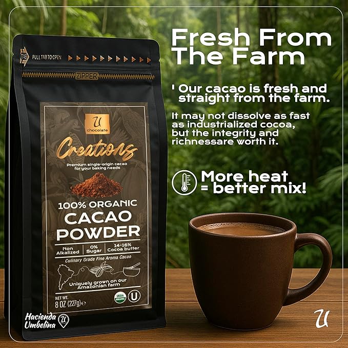 U Chocolate Creations Cacao Powder (2 bags (32 oz))